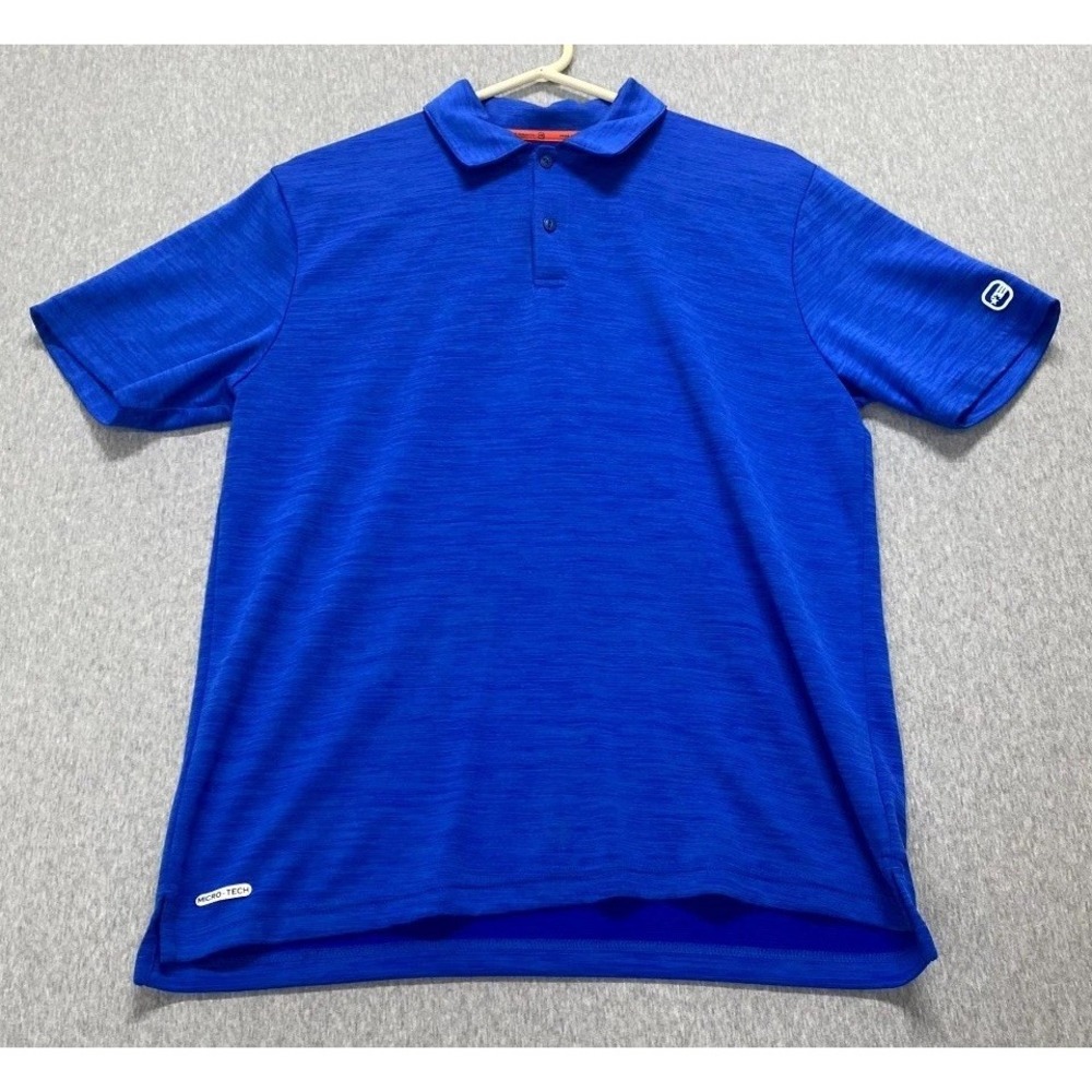 Free Country Ultimate Comfort Microtech Polo Shirt Mens S Royal Blue Space Dye